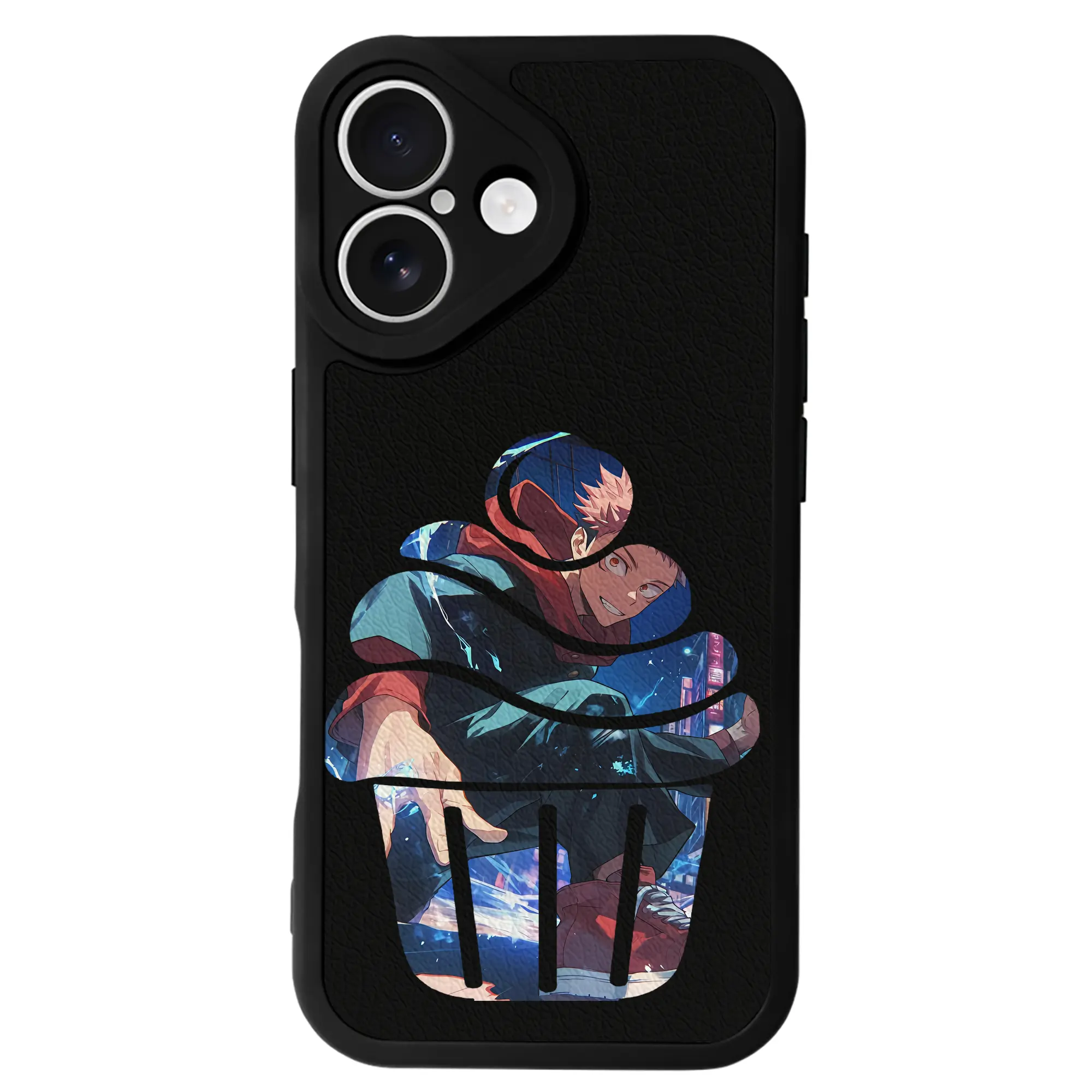 呪術廻戦 グッズ,虎杖 悠仁 - IPhone 16シリーズ対応 ・ シリコンスマホケース ・ レザー調 ・ 高精度フィット ・ 耐衝撃 ・ ワイヤレス充電対応 ・ 精密カット